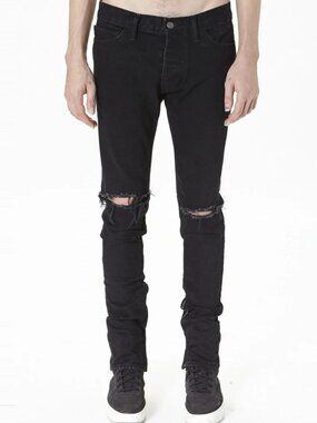 Fear of God Fourth Collection 2015-2016 Black Moto Distressed Ankle Zip Jeans 29